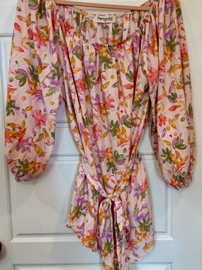 Impressions Pink Floral Off-Shoulder Blouse